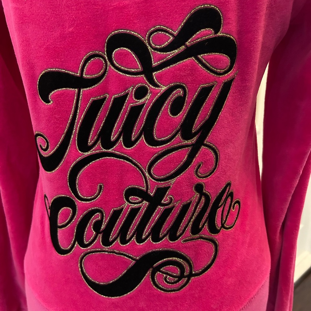 Juicy Couture Vintage Pink Velour Top, Size Medium